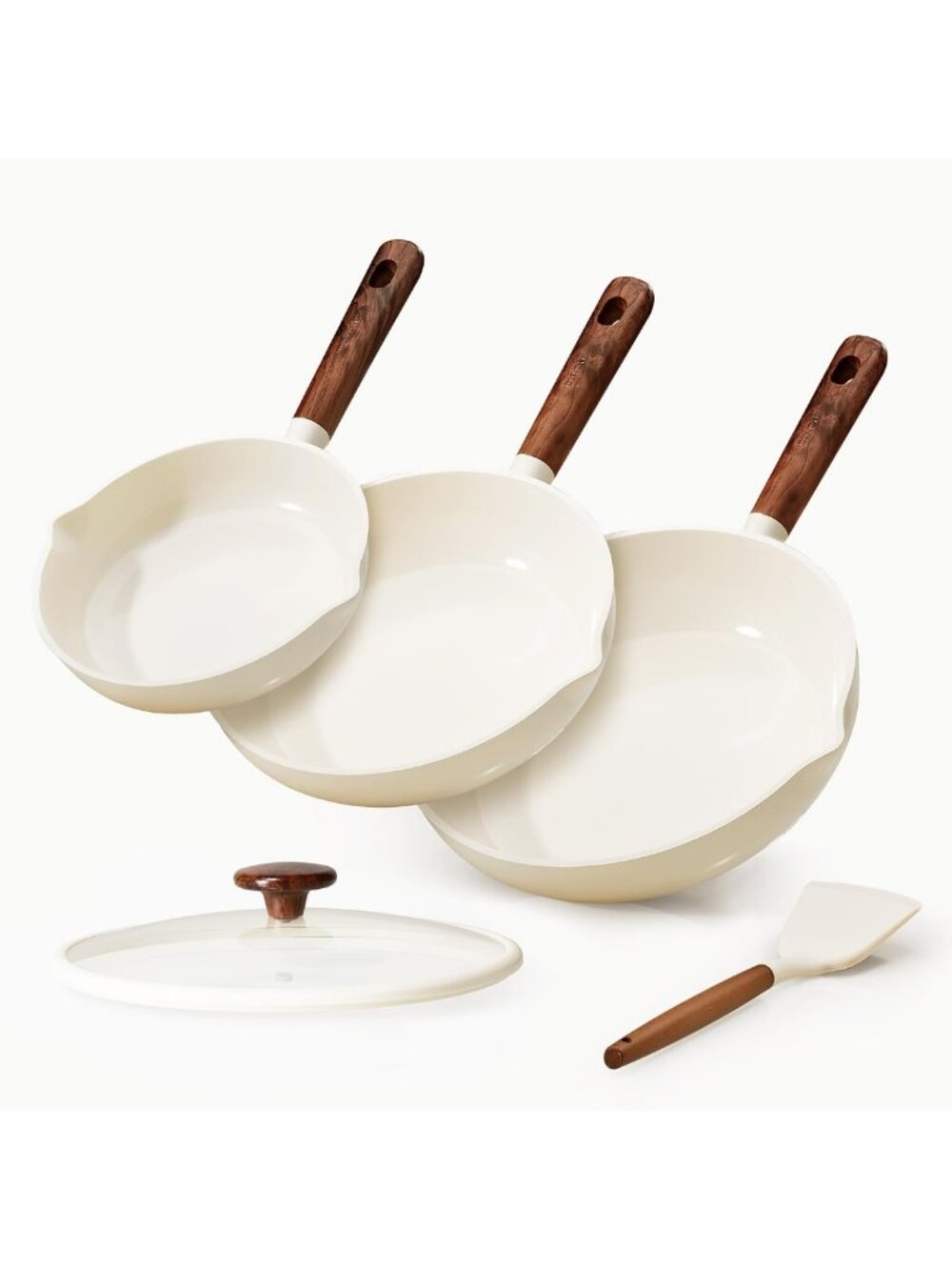 5-Piece Nonstick Ceramic Frying Pan Set - Durable Skillets for Easy Cooking